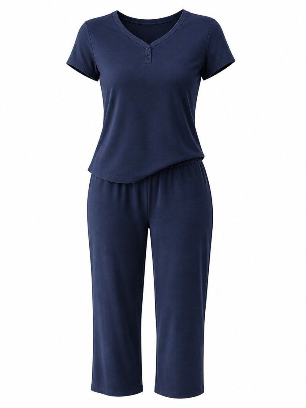 LuLaRoe Dream Womens Blue Lounge Set Sort Sleeve 3/4 Pants Pockets Size 3XL